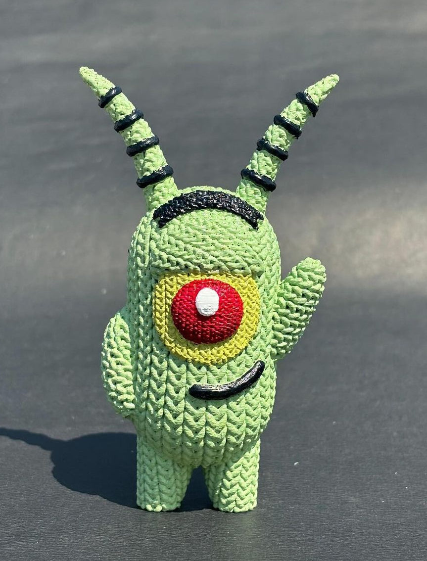 3D Printed Knitted Buddy “plankton”