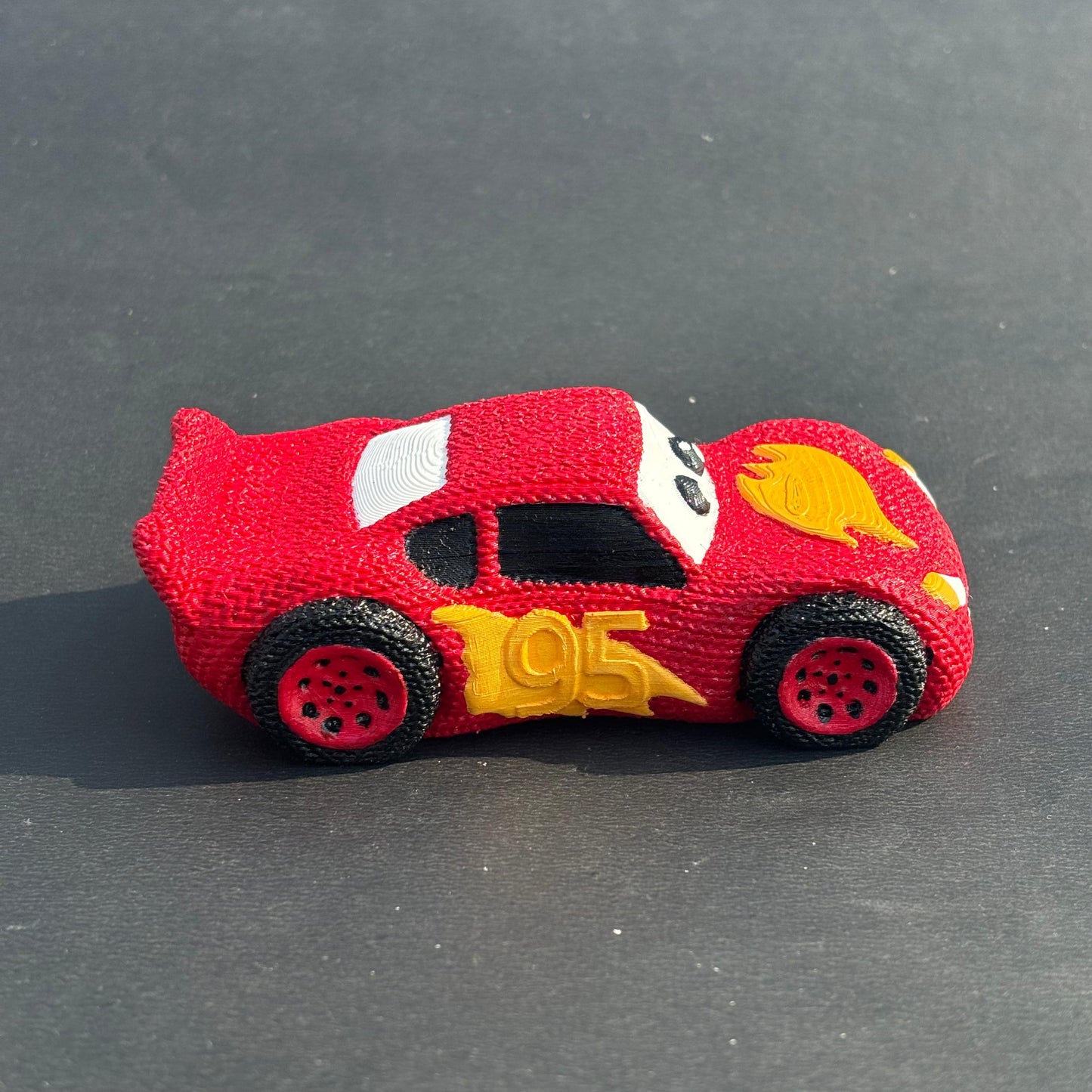 3D Printed knitted Buddy “Lightening McQueen”