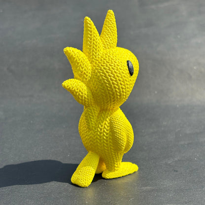 3-D Printed Knitted Buddy “Wood Stock”